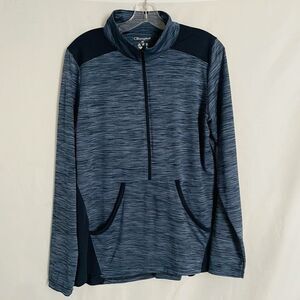 🟢Champion Pullover Half Zip Heathered Blue XL